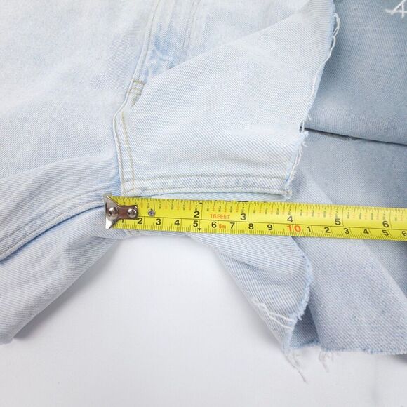 ABERCROMBIE 90s High Rise Relaxed Jean Shorts Clean Girl Raw Hem Light Denim Y2k - Picture 4 of 9